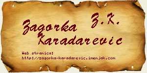 Zagorka Karadarević vizit kartica